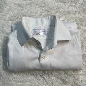 Lorenzo Uomo Classic White Men's Button Up Shirt Trim Fit 15-1/2. 32-33